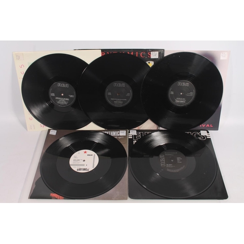 46 - Eurythmics, 12'' vinyl singles to include The Walk 4 track single in slip card, Shame (Dance Mix) Ad... 