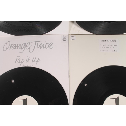 49 - Orange Juice, 12'' vinyl singles to include Rip It Up (New Version), Lean Period (Extended Version),... 
