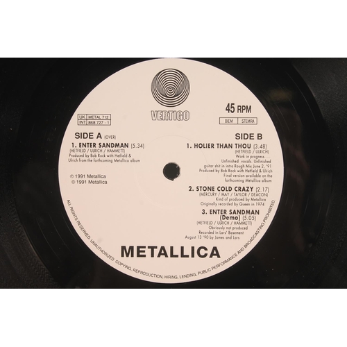 52 - Metallica, 12'' vinyl singles to include Harvester Of Sorrow with shrink wrap on front cover, 4 Trac... 