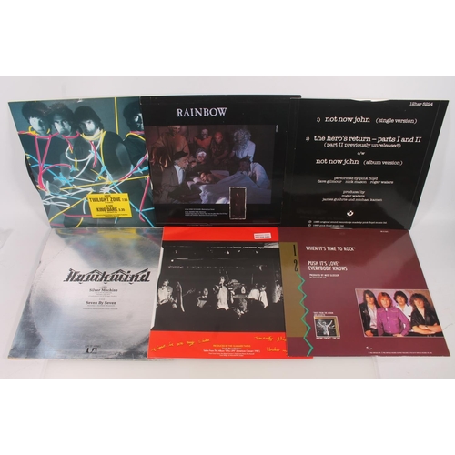 59 - Rock Groups on 12'' vinyl singles to include Deep Purple Knocking At Your Back Door limited edition,... 