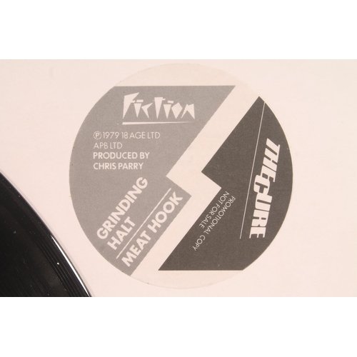 8 - The Cure, Grinding Halt/ Meat Hook 12'' vinyl single promo 1979, with Fiction label sticker to the s... 