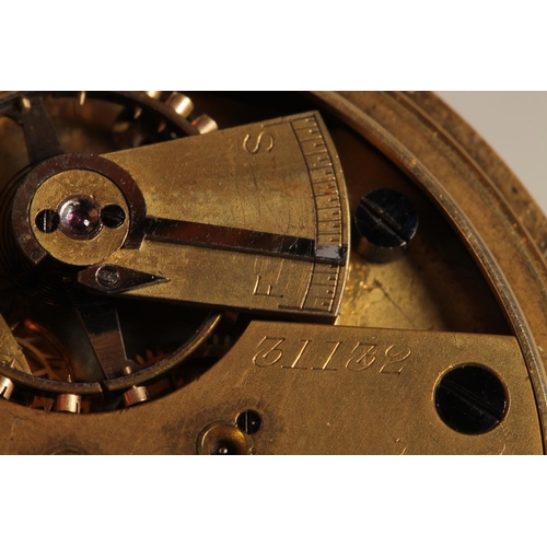 190 - 18ct yellow gold pocket watch, the white enamel dial with Roman numeral chapter ring, maker Rotherha... 
