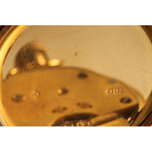 190 - 18ct yellow gold pocket watch, the white enamel dial with Roman numeral chapter ring, maker Rotherha... 