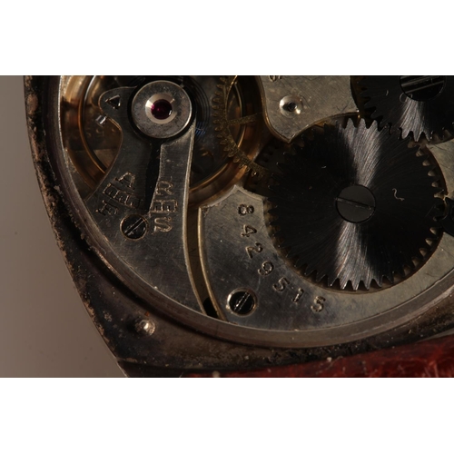 191 - 1930's silver cased gents Omega wristwatch, the champagne dial with arabic numeral chapter ring and ... 