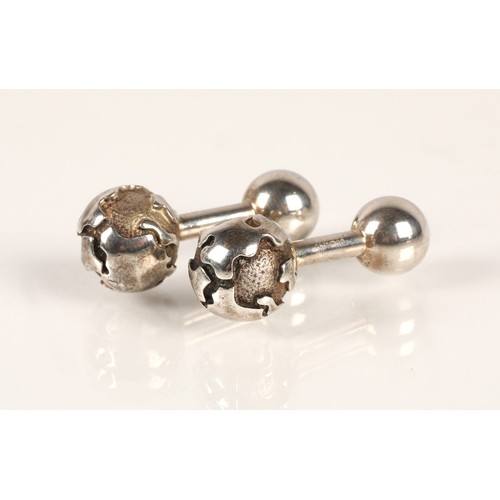 69 - Pair of silver Tiffany cufflinks with box