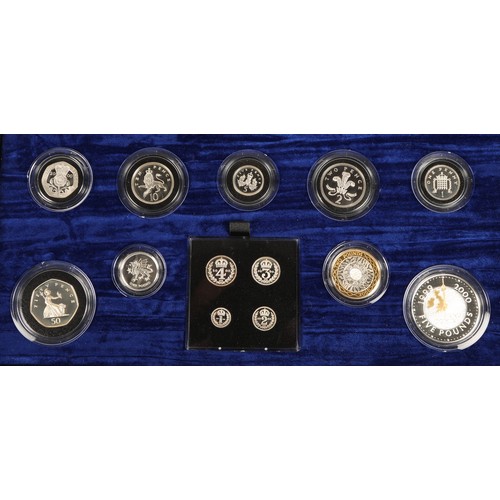 71A - The Royal Mint Millennium silver proof coin set, to include Maundy money, number 06240 with fitted c... 