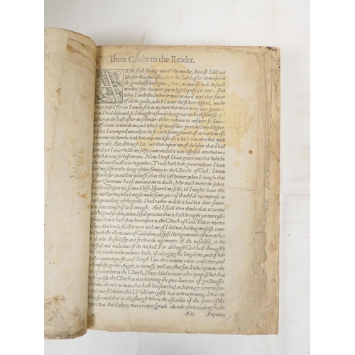 99 - CALVIN JOHN.  The Institution of Christian Religion, written in Latine By Maister John Calvine and t... 