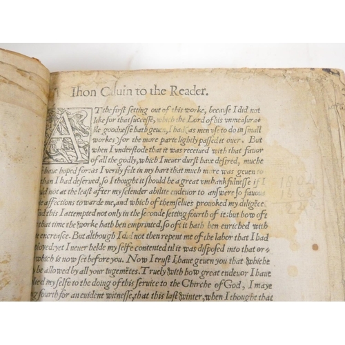 99 - CALVIN JOHN.  The Institution of Christian Religion, written in Latine By Maister John Calvine and t... 