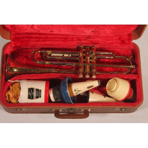 Getzen 300 series trumpet, retailed by Elkhorn Wisconsin USA.