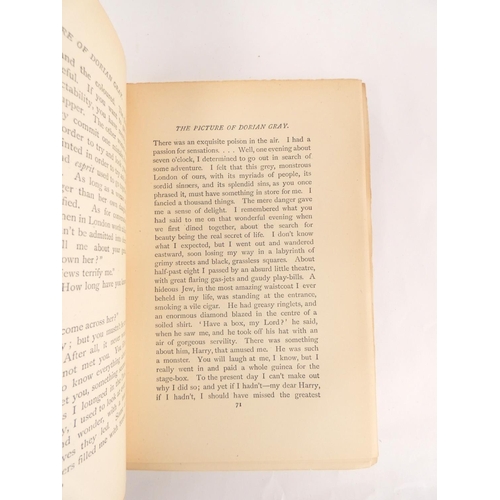 64 - WILDE OSCAR.&nbsp;&nbsp;The Picture of Dorian Gray. Half title. Four leaves of publishers adverts. O... 
