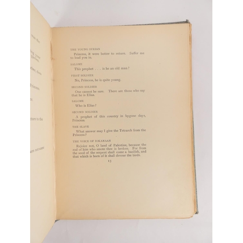 65 - WILDE OSCAR.  Salome, A Tragedy in One Act. Ltd. ed. of 500 copies for England. Title & list of ... 