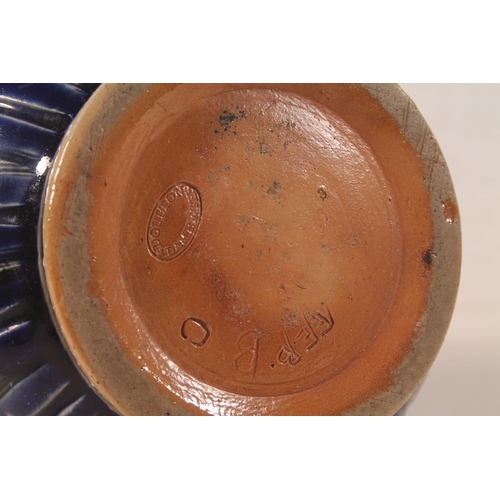 15 - Doulton Lambeth stoneware jug decorated with horses by Florence Barlow, the base stamped FEB, 24cm h... 