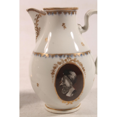 36 - Vienna porcelain jug, a Vienna porcelain trophy with hand-painted vignettes of horses and riders, be... 