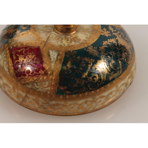 36 - Vienna porcelain jug, a Vienna porcelain trophy with hand-painted vignettes of horses and riders, be... 