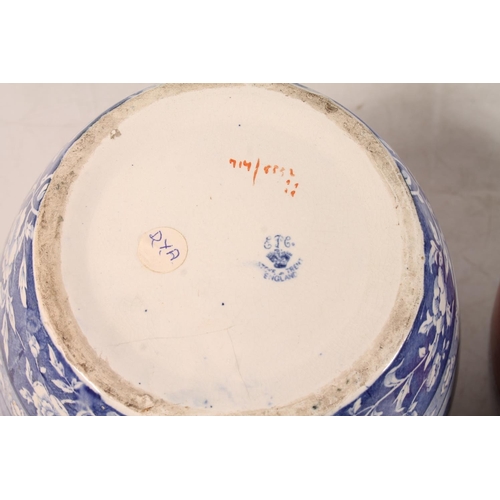 38 - Pair of EPC of Stoke-on-Trent transfer printed baluster vases of ginger jar form decorated with orie... 