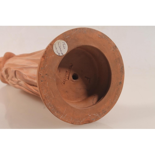 43 - Watcombe of Torquay terracotta statue modelled as a pensive woman, stamped to base, 40cm high.