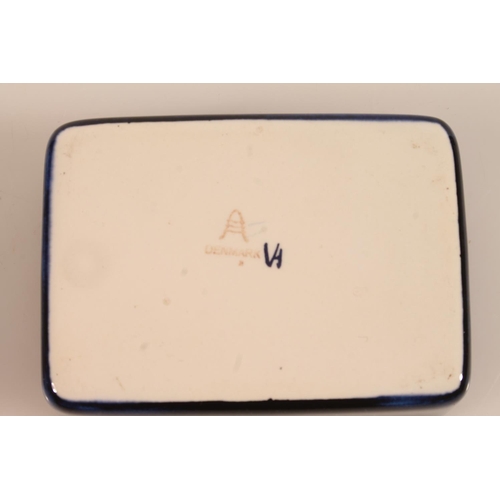 46 - Royal Copenhagen pottery trinket box and cover painted with three wise men, painted marks to undersi... 