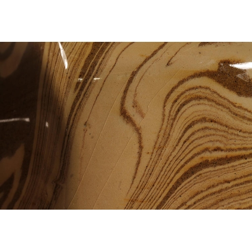 5 - Scottish Victorian agate ware pottery ewer with pewter lid, 30cm high.