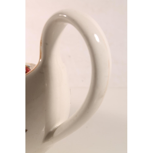 53 - JWR (John and William Ridgway) fancy stone china bourdaloue with hand-painted floral decoration, 25c... 