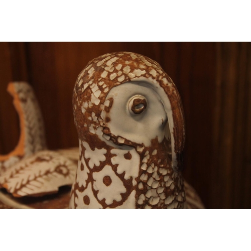 58 - French style Studio Pottery tureen modelled as a turkey, 33cm high.&nbsp; (a/f)