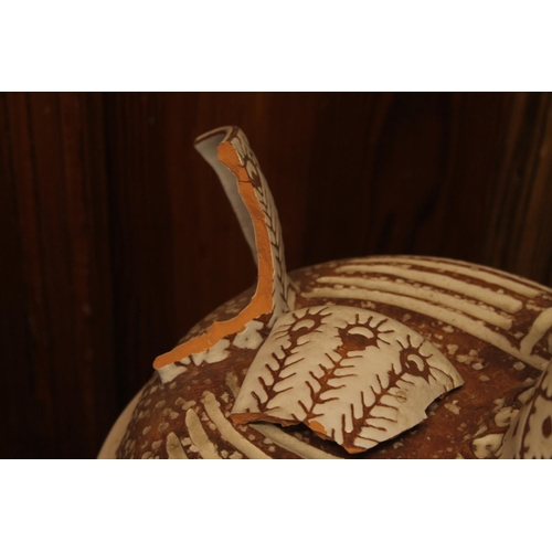 58 - French style Studio Pottery tureen modelled as a turkey, 33cm high.&nbsp; (a/f)