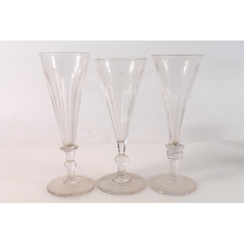 6 - Six 19th century ale glasses, the largest 17cm high.