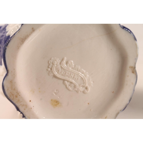 7 - Samuel Alcock & Co. Naomi and her Daughters-in-law pink and white relief decorated jug., 20cm hi... 