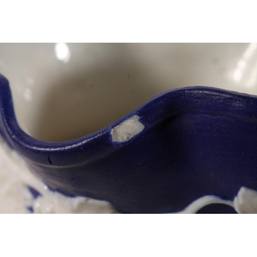 7 - Samuel Alcock & Co. Naomi and her Daughters-in-law pink and white relief decorated jug., 20cm hi... 