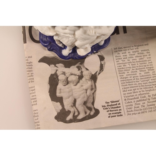 7 - Samuel Alcock & Co. Naomi and her Daughters-in-law pink and white relief decorated jug., 20cm hi... 