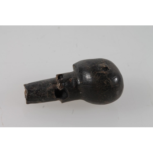 9 - Japanese kobe style carved horn and wood toy in the form of a lady, 6.5cm high, a tortoiseshell box ... 