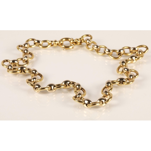 68 - 18ct yellow gold link necklace, 45cm long, weight 35g