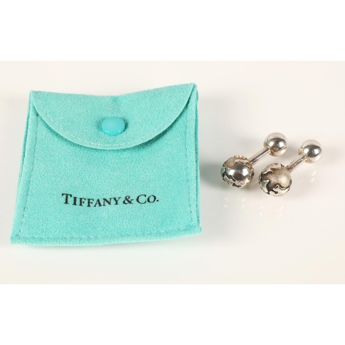 69 - Pair of silver Tiffany cufflinks with box