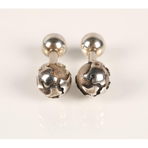 69 - Pair of silver Tiffany cufflinks with box