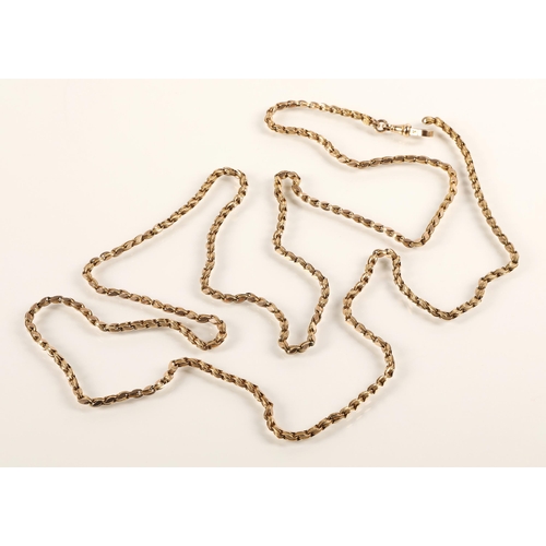 72 - 9ct yellow gold belcher chain, 125cm long, weight 40.8g