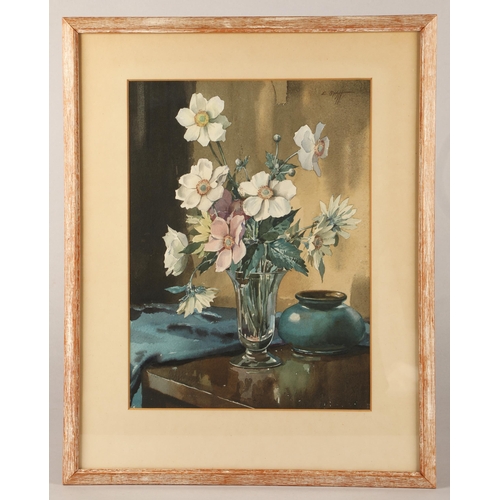 Edwin Byatt (British 1888-1948)'Magnolias in a Clear Cut Vase'Framed ...