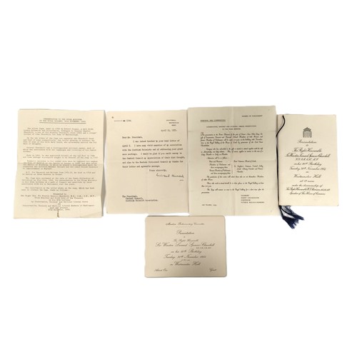 73 - CHURCHILL WINSTON S. - Signed letter. A seven line typed letter of thanks to The President, Central ... 