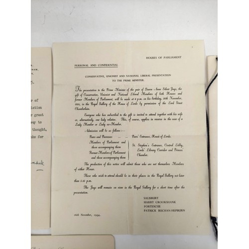 73 - CHURCHILL WINSTON S. - Signed letter. A seven line typed letter of thanks to The President, Central ... 