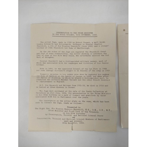 73 - CHURCHILL WINSTON S. - Signed letter. A seven line typed letter of thanks to The President, Central ... 