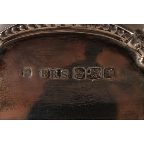 17 - Geo. V silver punch bowl, with gadrooned and cast spray border, half lobed body with conforming circ... 
