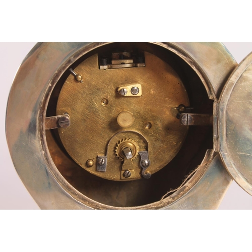 2 - Edwardian balloon shape mantel clock, with cast reeded and ribbon twist border, on four bracket feet... 