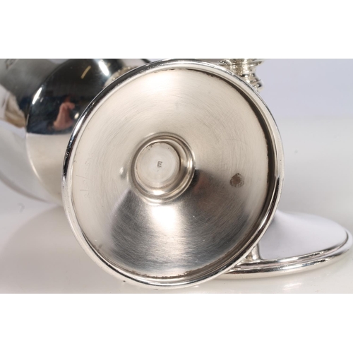 35 - Set of six ER.II Mappin and Webb silver goblets, the tapering round bowls with gilt interior, over a... 