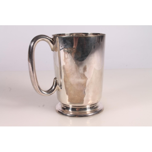 36 - Geo. V silver tankard, of plain form with loop handle, Atkin Bros. Sheffield 1943, 345g, H13cm.