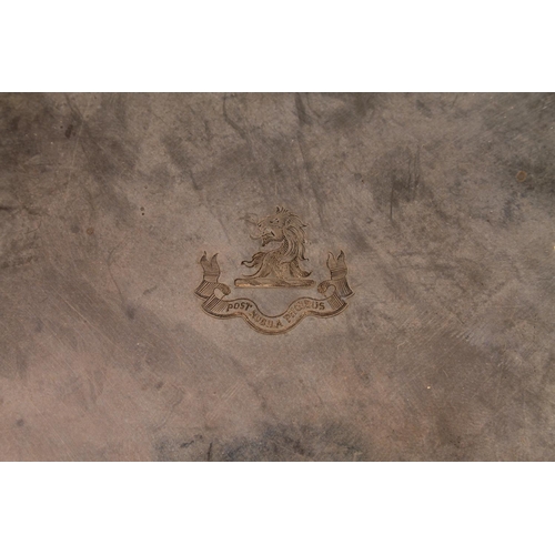 46 - Edwardian silver tray or salver of octagonal form with wavy edged rim, with ball and claw supports, ... 