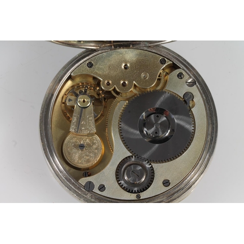 50 - Silver fronted easel desk clock case, William Comyns, London, 1904, with goliath pocket watch having... 