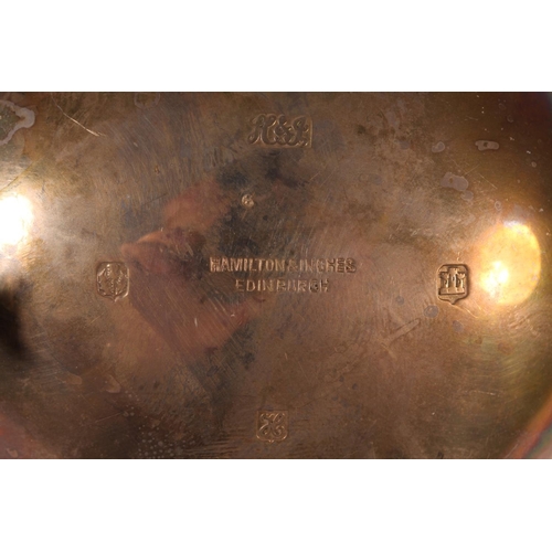 56 - Pair of Geo. V silver sauce boats, with scalloped rim and C scroll handles, Hamilton and Inches Edin... 