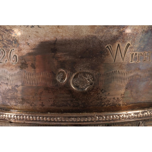 60 - Turkish silver vase, early 20th century, the cast flared rim tapering to a foliate central belt, rai... 