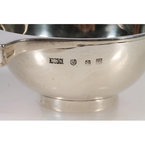 8 - Victorian silver porringer, the shaped body engraved with personalisation, with S-scroll handles, Gi... 