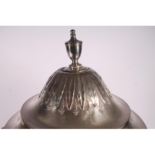 24 - Elkington and Co. silver plated samovar, late 19th century, the urn finial over a domed and embossed... 