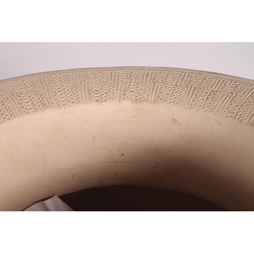 310 - Ladi Kwali (Nigerian 1925-1984); An Abuja biscuit ware studio pottery grain pot, of large proportion... 