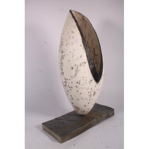 Hilary Sims (Br. Contemporary); a Speckled ovoid high fired ceramic ...